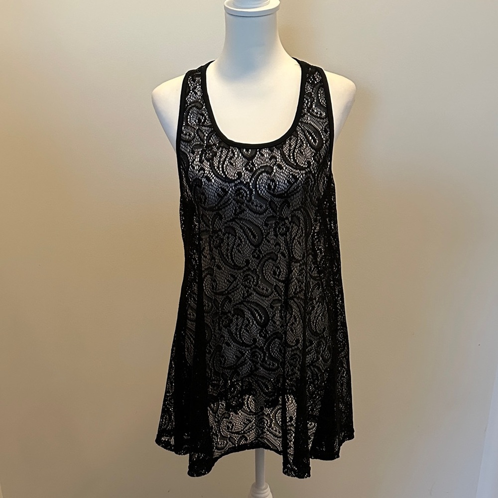 West Loop Black Lace Tank Top